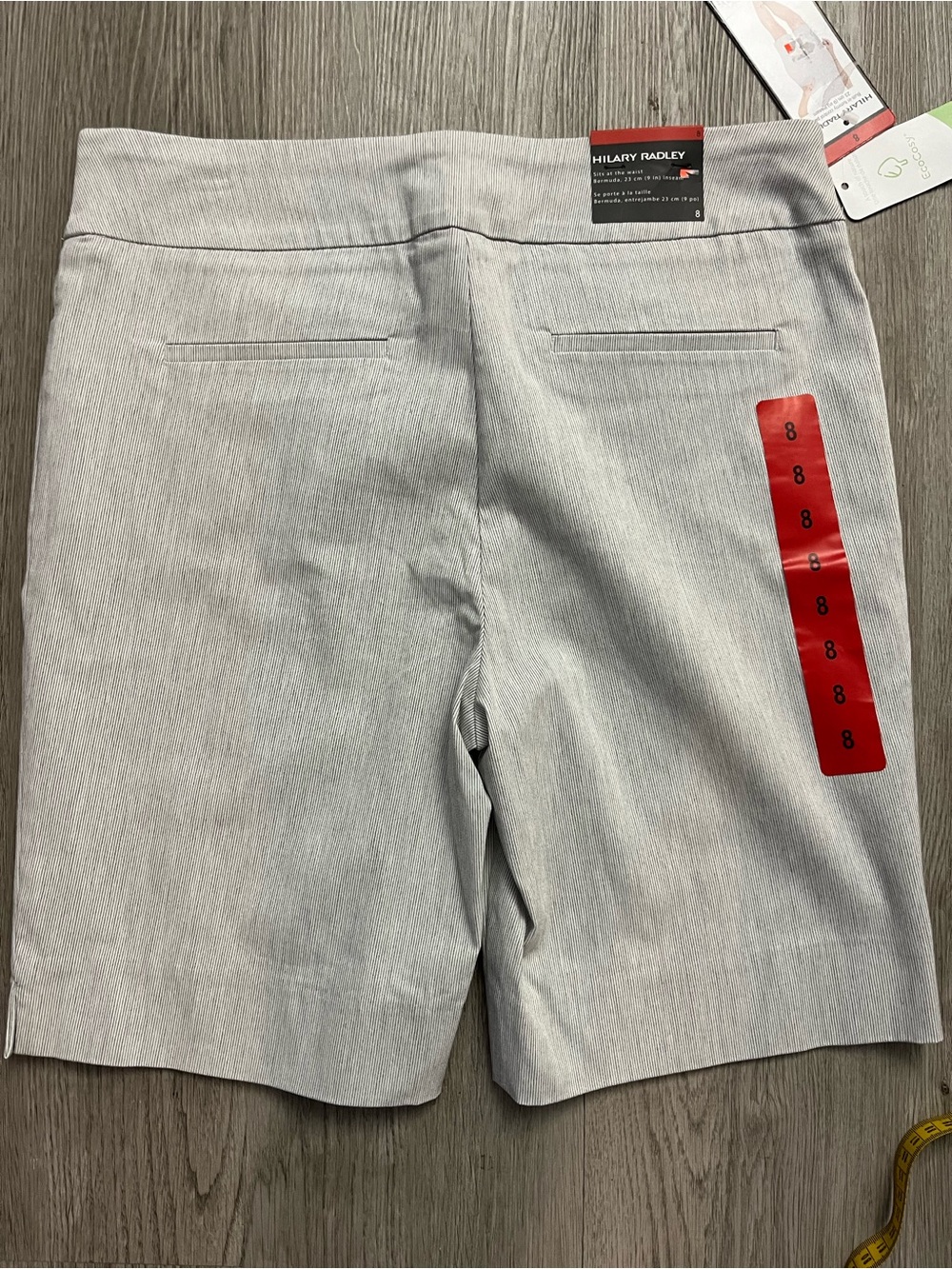 343–NWT Hilary Radley Light Gray Women’s Pull-On Bermuda Shorts - Picture 4 of 4